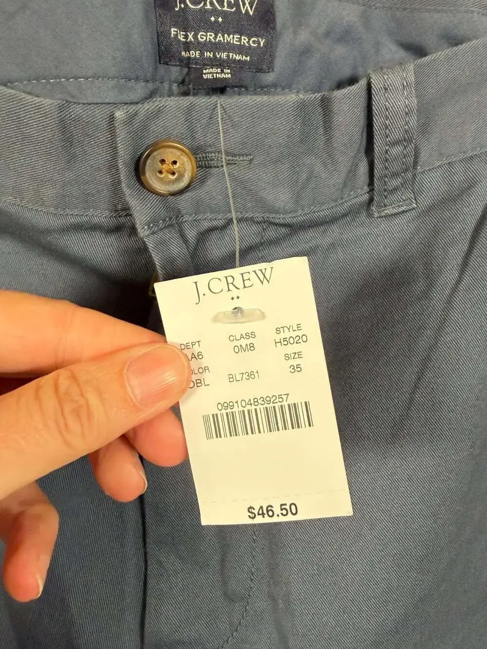 J. Crew Flex Gramercy Chino Shorts Size 35 Blue 9